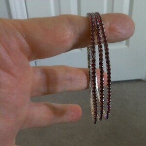 Stretch Ruby Rhinestone Bracelets
